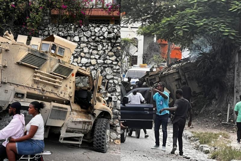 MSS Officers involved in an accident in Haiti.